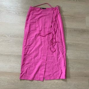 Zara pink midi skirt
